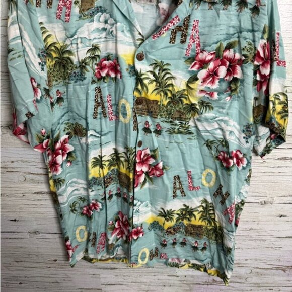 VTG Hilo Hattie Hawaiian Shirt Men medium Island Print Vacation Resort Summer - Picture 2 of 7